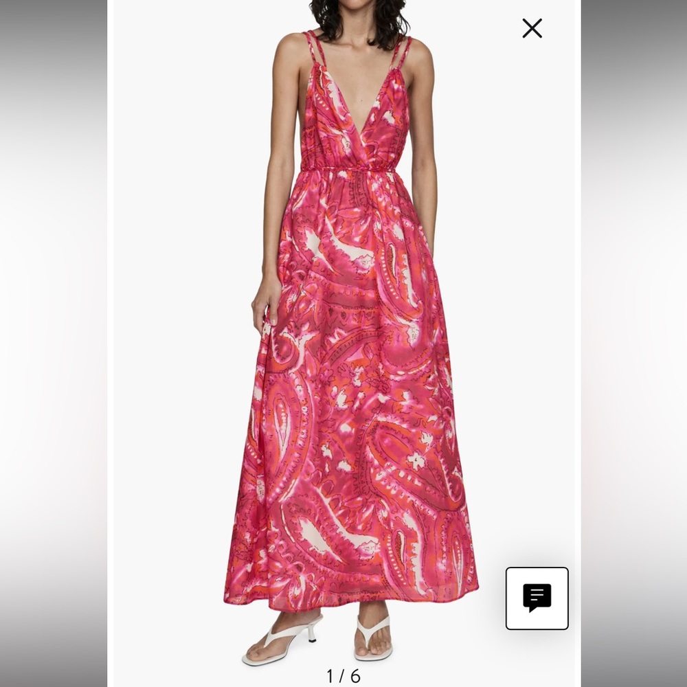 Mango pink paisley maxi dress